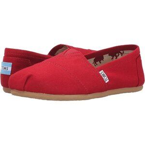 Toms Womens Classic Red Canvas Slip-On Shoes Size 5 Casual Footwear